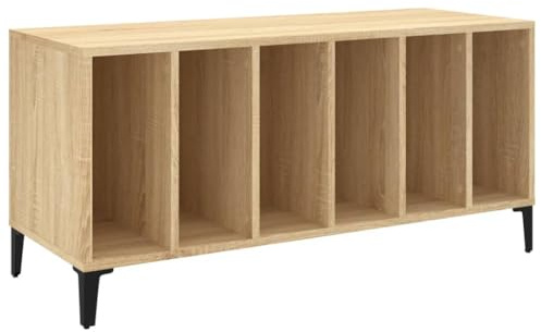 vidaXL Mobile Porta Dischi Rovere Sonoma 100x38x48cm Legno Multistrato