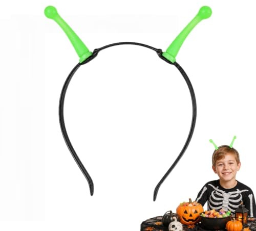 jojofuny Leuchtender Alien Haarreif Fluoreszierender Kopfschmuck | Grüne Antennenkugeln ohne Batterien, Elastisches Kunststoffband für Biegsamen Sitz, Zubehör für Halloween und Karneval