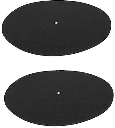 Plattenspieler Slipmats aus Filz Schwarz für Turntable | Schützt Schallplatten vor Vibration, Einfache Montage, für Phonograph und Heimgebrauch, mit 2 Stück