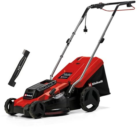 Einhell Elektro-Rasenmäher GC-EM 1600/37 (1.600 W, 37 cm Schnittbreite, bis 700 m², 38 L Fangkorb, zentrale Schnitthöhenverstellung mit 20-60 mm Schnitthöhe, inkl. Ersatzmesser)