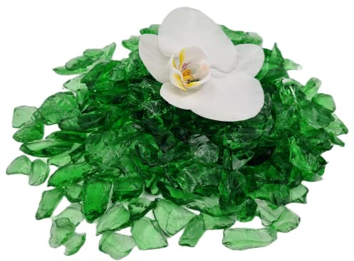 Generisch Gabionenstein Gartendekoration Glasbrocken, Glassteine Farben, 3-5cm Grün Kreative Dekoratione Originelle Gartendekoration Heimdekoration (2, Kilogramm)