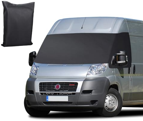 Opaltool Frontscheibe Windschutzscheibe Abdeckung für FIAT Ducato/Peugeot Boxer/Citroen Jumper 2006-2024, 600D Wasserdicht Wohnmobil Externe Windschutzscheibe Abdeckung