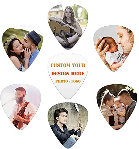 PiercingJak 6er Personalisierte Plektrum Foto Gitarren Plektren Guitar Picks für Akustik-, Bass-, E-Gitarre Gitarre Ukulele Zubehör Einzigartige Geschenke für Männer Frauen