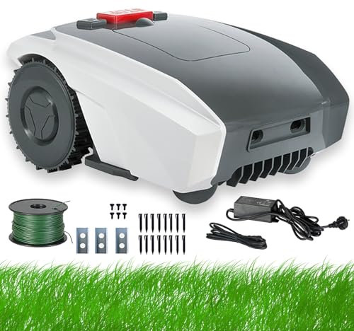 Naturalpowev Tagliaerba robotizzato, tagliaerba Automatico con Controllo App Bluetooth e Pianificazione del Percorso GPS, evitamento Automatico degli Ostacoli, per Prati Fino a 16.000 Piedi Quadrati