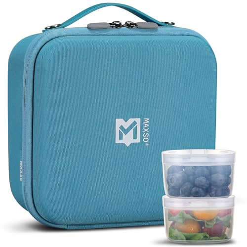 Itslife Isolierte Kühltasche für Kinder Erwachsene, Kleine Lunchtasche, Dreifache Schichten Isolierung Warm Halten Kaltes Tragbar Lunchbox Tasche, Lunchbag für Arbeit Reisen Büro Picknick, Blau
