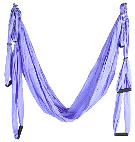 HERCHR Ultraleichte Yoga-Hängematte, Anti-Roll-Yoga-Schaukel-Hängematte, Heim-Fitness-Zubehör Für Yoga-Inversion, Krafttraining(lila)