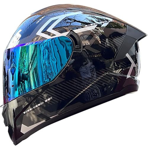 Letetexi Motorbike Helmets, Men's Women's Modular Full Face Flip Up, ECE Approved, Anti-Fog Dual Visors, Tinted, Bluetooth Slot, S-XXL