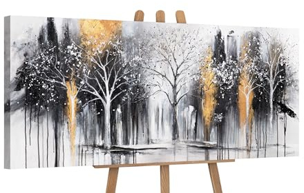 YS-Arte Pintura acrílica minimalista sobre lienzo pintado a mano cuadros abstractos con marco mural sala de estar oficina moderna decoración del hogar galería imagen verdadera obra de arte 115x50 cm