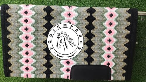 EQUIEMPRESS Sattelunterlage Western Show/Westernsatteldecke aus Neuseelandwolle, Top Wool Pad Sensor Flex (Anpassung möglich) A-909 (32 x 32)