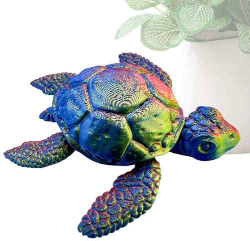 Nixiara Schildkrötendekoration für Zuhause – Anti-Stress-Skulptur, realistisch, 3D-Druck | kompakte Tierfigur, Innendekoration für Mädchen, Erwachsene