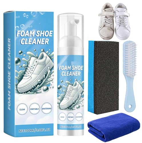 EliiSkinn Trainer Cleaner Shoe Cleaning Kit Shoe Cleaner Foam – Effortlessly Remove Stains & Dirt from White Shoes, Leather, Knit, Boots, Canvas, Fabric, Tennis, or Suede. Perfect for All Trainers