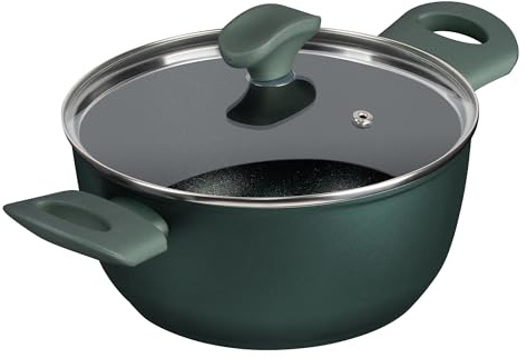 Prestige Earth Friendly Non-Stick Induction 4.4L Stockpot & Lid – Plant-Based Coating, Toxic Free, Made in Italy, Green
