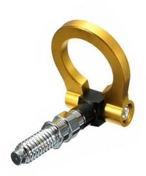 PRETYZOOM Gancho de Remolque Delantero para Coche Europeo Aluminio Duradero Anillo Ajustable para Remolque Seguro y Decoración Estilizada Compatible Color Dorado
