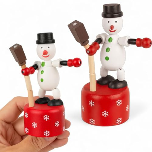 MIJOMA Figura in legno dipinta a mano, ca. 11 cm, pupazzo di neve, Babbo Natale e albero di Natale, giocattolo nostalgico e decorazione natalizia (pupazzo di neve)