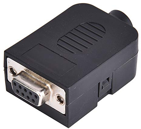 Yctze 2 Stück DB9 9-poliger Schraub-Seriell-zu-Terminal-Buchsenstecker-Adapter mit Schwarzem Gehäuse, Ideale Industrielle Steuerungsprojekte, Debugging vor Ort und Einfache Verbindungen