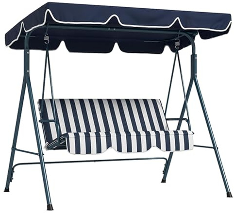 Garden swing seat canopy Canopy Cover Swing Chair Canopy Replacement Padded Seat Waterproof Windproof Anti-UV,001,190 * 132 * 15cm