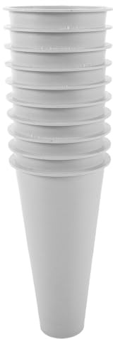 HEMOTON Set da 10 Vasi per Tombe e Cimiteri in Plastica, Portafiori Commemorativo Resistente alle Intemperie, Vaso di Fiori per Lapidi Alto 16,5 Cm, per Decorazioni Funebri in
