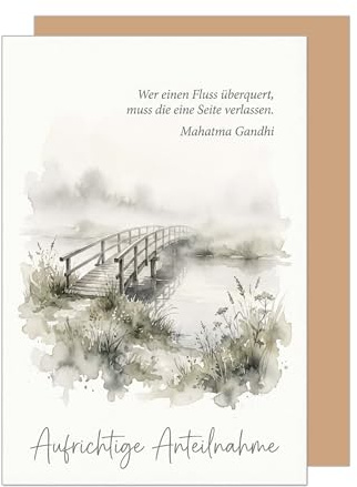 Edition Seidel Premium Trauerkarte mit Umschlag. Beileidskarte Kondolenzkarte Karte Klappkarte Spruch In stiller Trauer Anteilnahme Mitgefühl Trost Hoffnung Kraft Liebe Zuversicht (T1272 SW026)