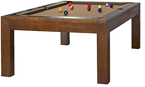 Billiard-Royal Billardtisch Pooltisch Modell Olivia Walnuss 7 ft. inkl Tischplatte mit hochwertigem K-55 Bandengummi und freier Tuchwahl, Tuchfarbe:Beige