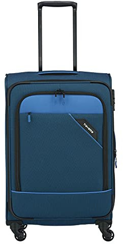 paklite Reisekoffer 4 Rollen, Weichschalen Rollkoffer mittelgroß, erweiterbar, DERBY, Stilvoller Trolley mit Dehnfalte, TSA Schloss, 66 cm, 69 - 79 Liter