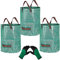 3Pcs 272L Heavy Duty Large Garden Waste Bags (H76cm,D67cm)&1 Gardening Gloves,Refuse Bags Garden Rubbish Bag Reusable Garden Waste Sacks,Grass Cutting Bags Leaf Bags Gardening Bags Sacks with Handles