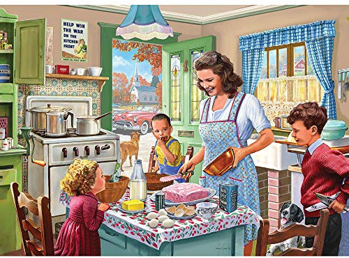 Bits and Pieces – 3000 Piece Jigsaw Puzzle for Adults – Kitchen Memories - Old Fashioned Classic Family Baking Kitchen Jigsaw Puzzle by Artist Steve Crisp, Completed Puzzle Size: 26 x 39