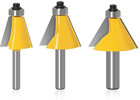 8 Mm 6 Mm 1/4 Zoll 12 Mm 1/2 Zoll Schaftfasen-Fräser 15-Grad-Abschrägungskantenfräser Für Holzwerkzeugmaschinen,3 STÜCKE 8mm
