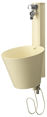 Fontana a Parete da Giardino con doppio Rubinetto 49x23x26,6 cm Belfer 42/PRS Avorio