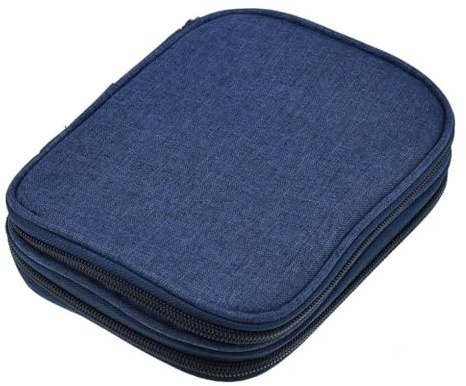 JOZEA Häkelnadel-Tasche, Aufbewahrungstasche für Rundstricknadeln, Stricknadeln und weiteres Zubehör für zu Hause und auf Reisen, Aufbewahrungsorganize(Marineblau)