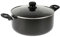Crealys 529423 Faitout Ø 28 cm aluminium pressé couleur GRIS FONCE poignées thermorésistantes revêtement noir anti-adhérent - couvercle vapeur en verre - tous feux dont induction