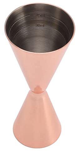 Jigger pour Barman, Jigger à Cocktail en Acier Inoxydable Double Jigger 2 Oz 1 Oz, Tasse à Mesurer Cocktail Jigger Japonais avec Mesures à L'intérieur, 4.1in (Placage de cuivre)