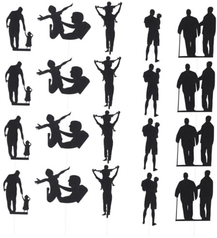 Cabilock 20stücke Teiliges Vatertags-cupcake-topper Mit Kreativen Silhouetten Papa Mit Hochheben Hals Reiten Dekoration Für Kuchen Und Desserts