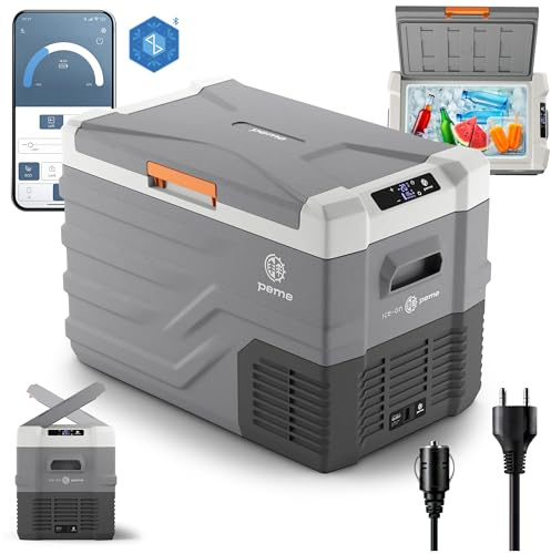 peme Quest 35,3L – Glacière à compresseur avec contrôle via application, fonction congélation & chauffage, alimentation double 12V/24V & 100-240V – Idéale pour camping, plein air & voiture
