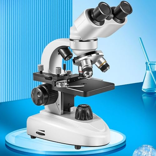 Microscope binoculaire composé 60 000 x (Wf10x et Wf50x)/objectifs (4X, 10x, 100x) – Microscope binoculaire for l'enseignement à Domicile, Blanc