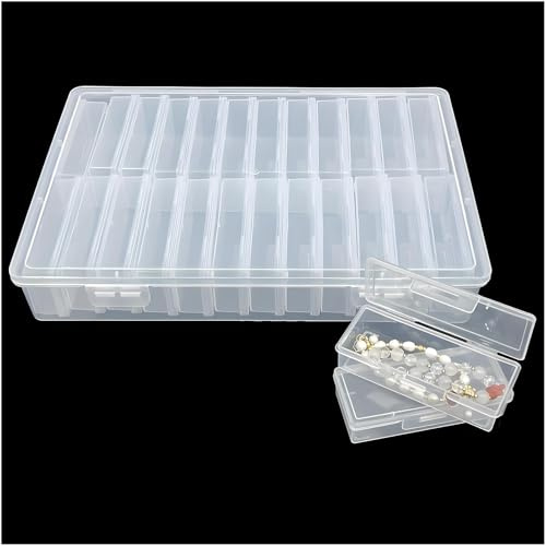 Forever bene 25 st multifunktionell genomskinlig plastfil förvaringsbox, snabblåsdesign, lämplig för A4-dokument, pärlor, foton, böcker, certifikat, viktigt för hem och kontor