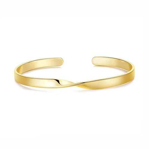 Philip Jones 18k Gold Plated Twist Cuff Bangle