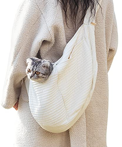 Hundetasche,Tianher Atmungsaktiver Breiter Schultergurt Tragbare Transporttasche für Haustiere Geeignet für Kleine Hunde Katzen(L)