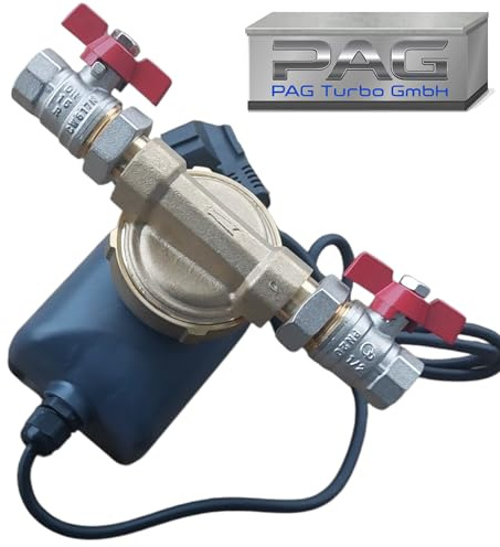 PAG Turbo GmbH® - Zirkulationspumpe CPE 15-15 + 2 Stück Kugelventile 1/2 Umwälzpumpe Trinkwasserpumpe Brauchwasserpumpe (CPE 15-15 + Ventile)