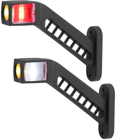 AUTOUTLET Lot de 2 feux de position latéraux LED 12-30V Lampe de Dégagement de Contour de Feu de Gabarit Latéral Universel pour Voiture SUV Van Lorry Rvs Bus Bateau Remorque LED Camion - 187mm