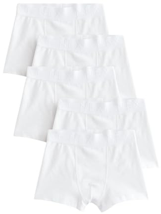 NEXT Jungen Standard Unterhosen im 5er-Set Weiß 122-128