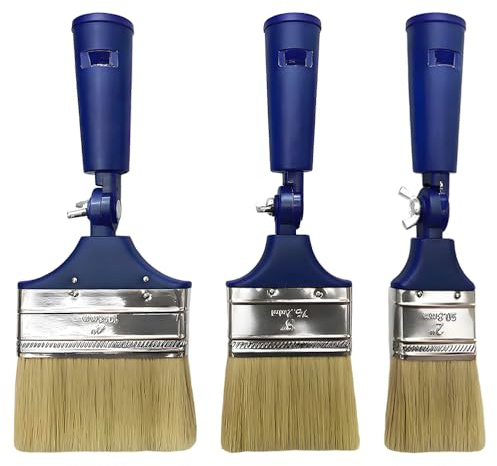 3 pinceles extensibles, profesionales ajustables, multiángulo, para pared, techo, interior y exterior (50 mm, 60 mm, 70 mm)