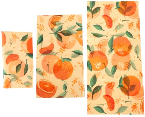 CLISPEED 3 Sheets Beeswax Fresh-Keeping Food Wraps Reusable Food Wrapping Cloths for Sandwiches Sustainable Bee-Wax Wraps