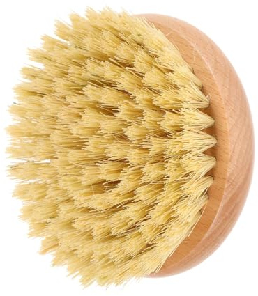 Gatuida Spazzola per Bagno Manico in Ciliegio Cinese e Setole di Sisal, Forma Rotonda, Pratica e Comoda la Pulizia del Corpo Sotto la Doccia