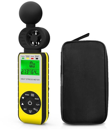 Anemometro ad aria, misuratore di temperatura a bulbo umido con misurazione della velocità del vento/temperatura/umidità del vento, intervallo di velocità del vento 0~30 m/s, per uso industriale
