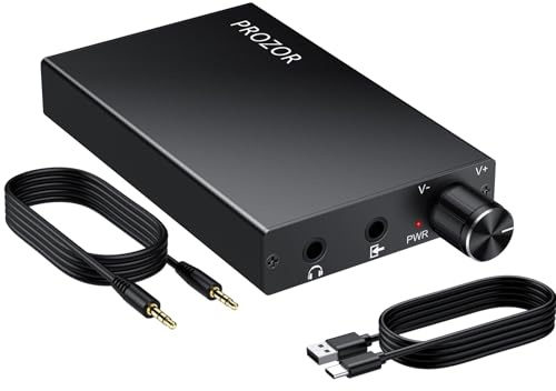 PROZOR 3,5 mm Kopfhörer Verstärker Tragbarer Verstärker 16-300 Ω Kopfhörerverstärker Mit Lautstärkeregler für Telefone, MP3, MP4 Computer