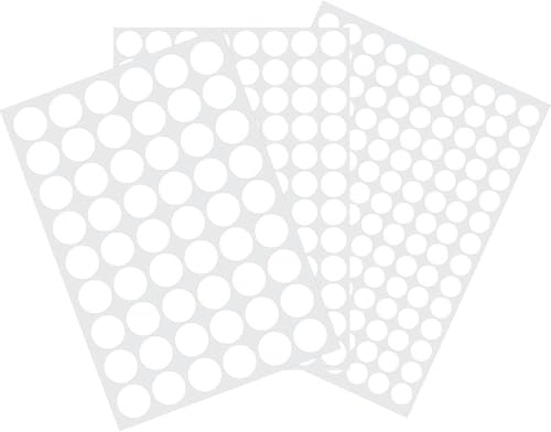 290 Pcs Self-Adhesive Screw Hole Cover Stickers White,12/15/21mm Waterproof PVC Hole Stickers for Furniture, Cabinets, Drawers, Desks & Bookshelves, Dustproof & Rust-Resistant