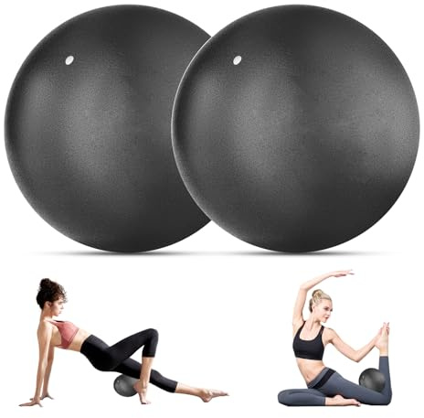 2 Stück Gymnastikball Kleiner Pilates-Ball, 20-25cm Soft Yoga Ball, mit aufblasbarem Strohhalm, Rutschfester Gymnastikball, Anti Burst Übung Ball für Yoga Pilates Balance Stretching und Core-Fitness
