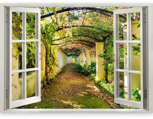 murando - Fototapete Vlies Poster Fensterblick, 140x100 cm, Schlafzimmer | Full HD Druck, 3D-Effekt, lichtbeständige Farben, ideal fürs Wohn- oder Schlafzimmer, schnelle Montage, lichtbeständig, edel