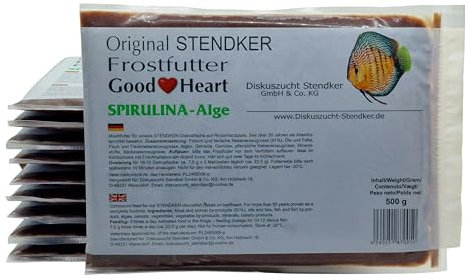 Frostfutter Sparpaket 10 x Stendker GoodHeart SPIRULINA Diskus Frost Futter Diskusfutter/Rinderherz 500g Flachtafel + 100g Beef - Lover Granulat Gratis dazu