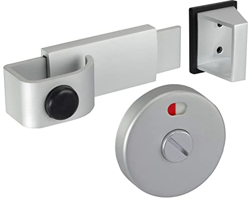 WITPOCE Slide Bolt Cubicle Lock, Satin Anodised Aluminium, 13mm/20mm